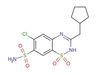 6-chloro-3-cyclopentylmethyl-1,1-dioxo-1,2(4)-dihydro-1λ<sup>6</sup>-benzo[1,2,4]thiadiazine-7-sulfonic acid amide